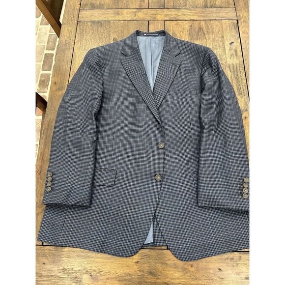 Hart Schaffner Marx Jacket Mens 44 Blue Paid 2 Button Lined - Picture 1 of 9